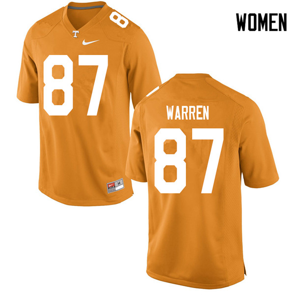 Women #87 Jacob Warren Tennessee Volunteers College Football Jerseys Sale-Orange - Click Image to Close
